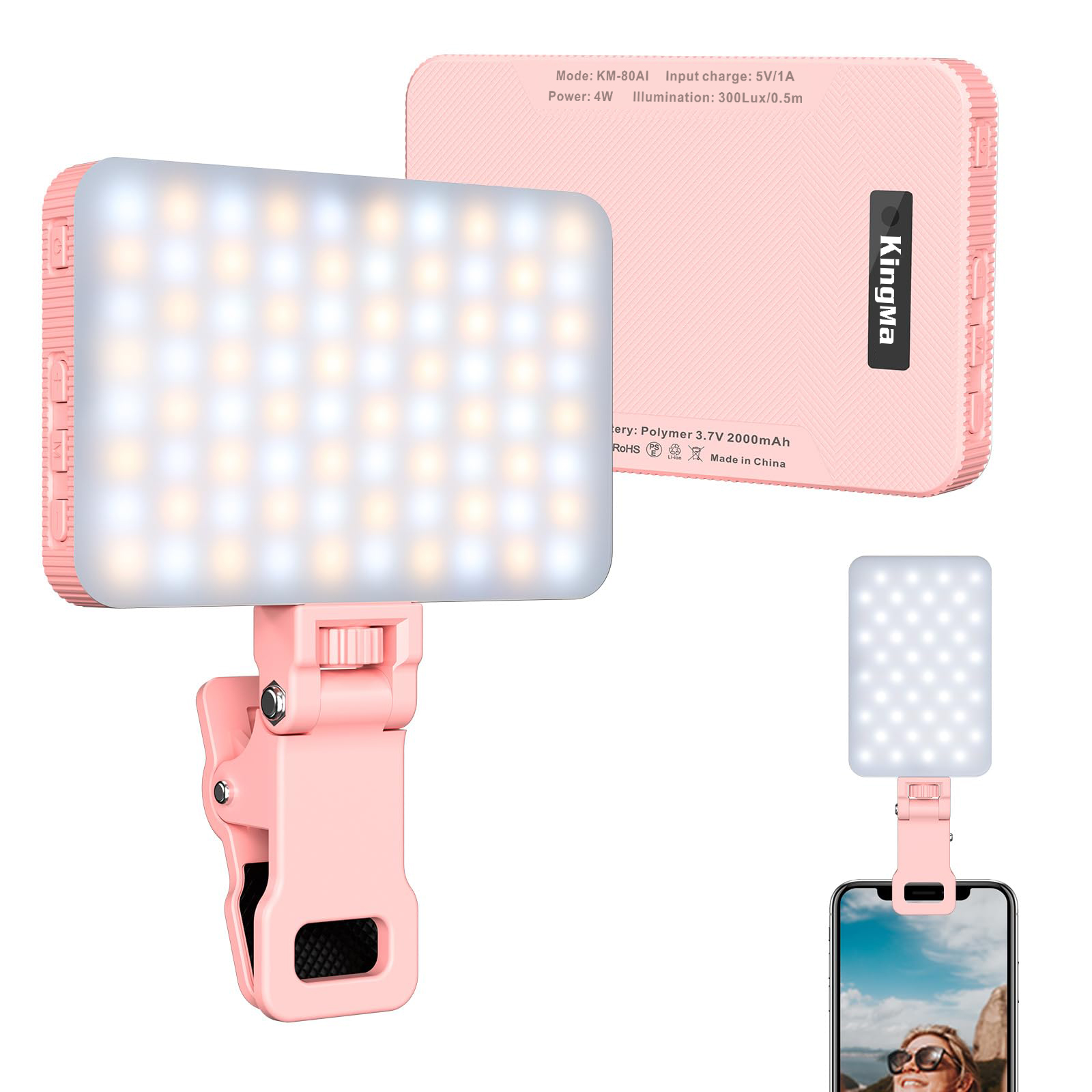 Photography Lighting Portable - King Ma Pink ricaricabile Selfie Light-Clip